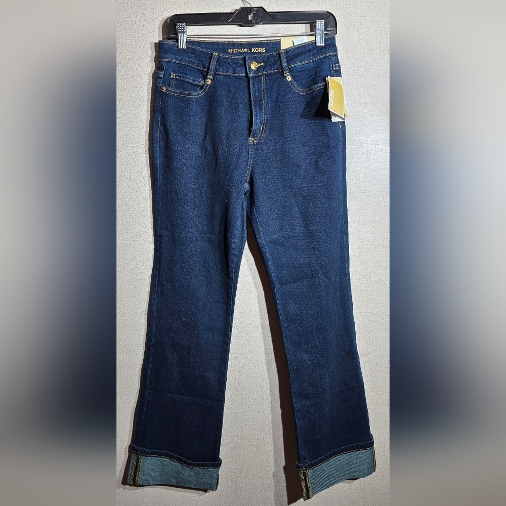 Michael Kors Navy Straight-Leg Stretch Jeans